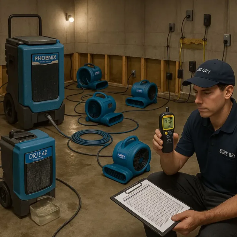 Structural Drying and Dehumidification process in Inez, TX